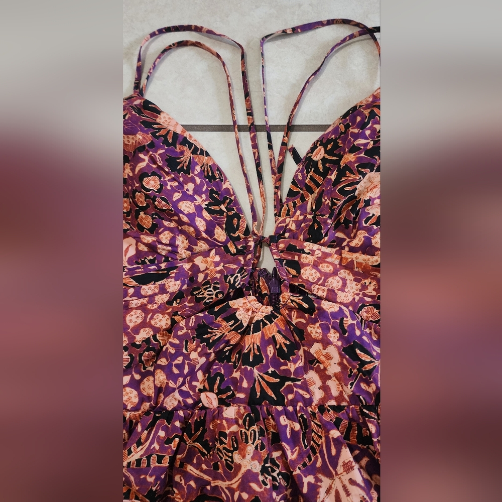 Ulla‎ Johnson Floral Purple and Orange Women's Top, Size 8, Cotton. - Picture 2 of 8